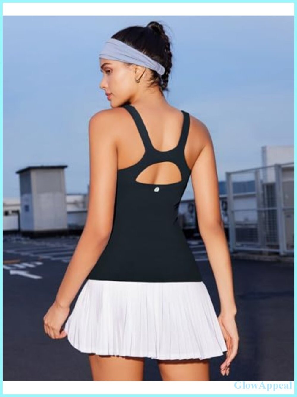 RUNNING GIRL Women's Workout Tank Top with Built-in Bra Strappy Back Yoga Crop - Picture 2 of 6